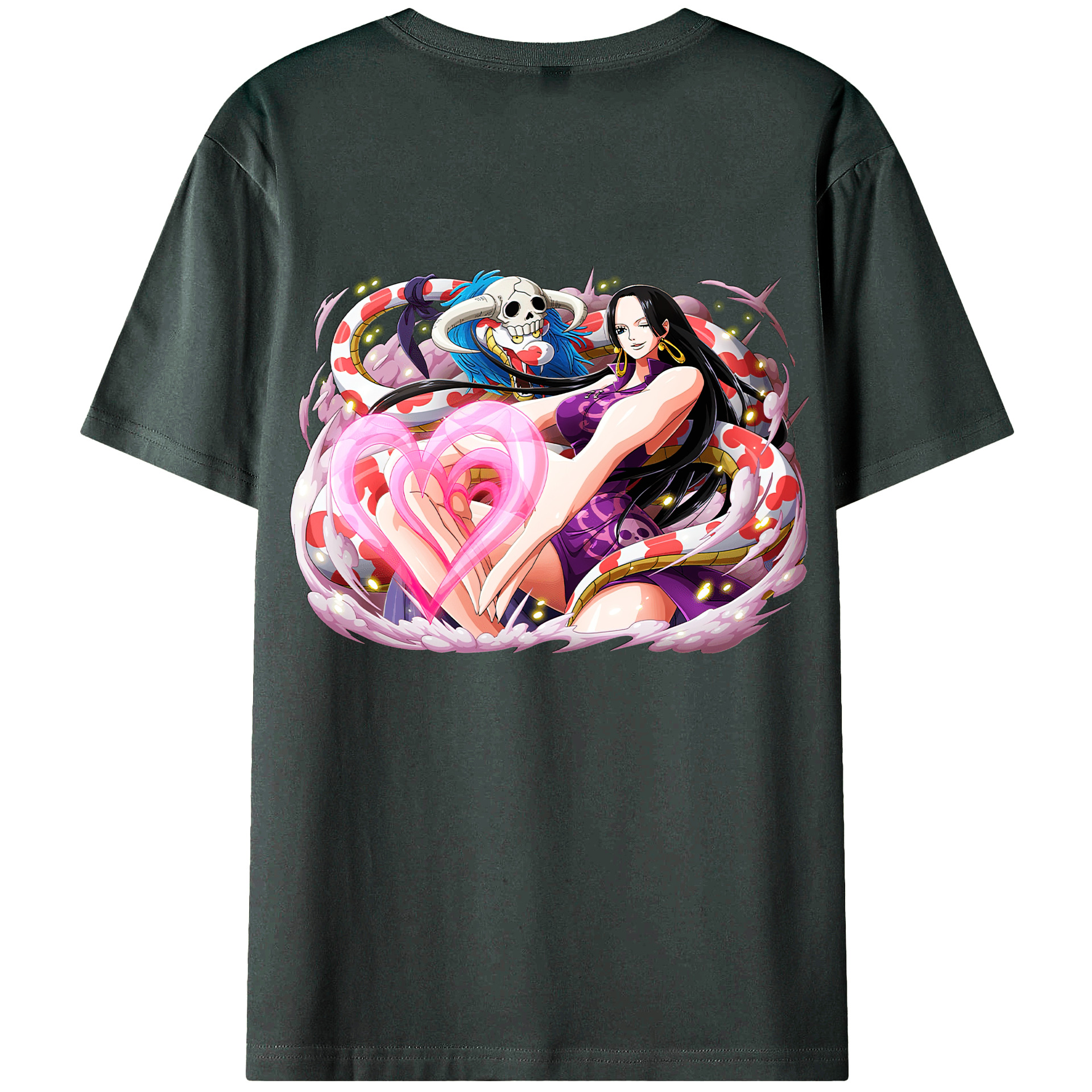 ワンピース ボア・ハンコック ONE PIECE Boa·Hancock 綿100％ メンズ半袖Tシャツ（バックプリント） 通気性